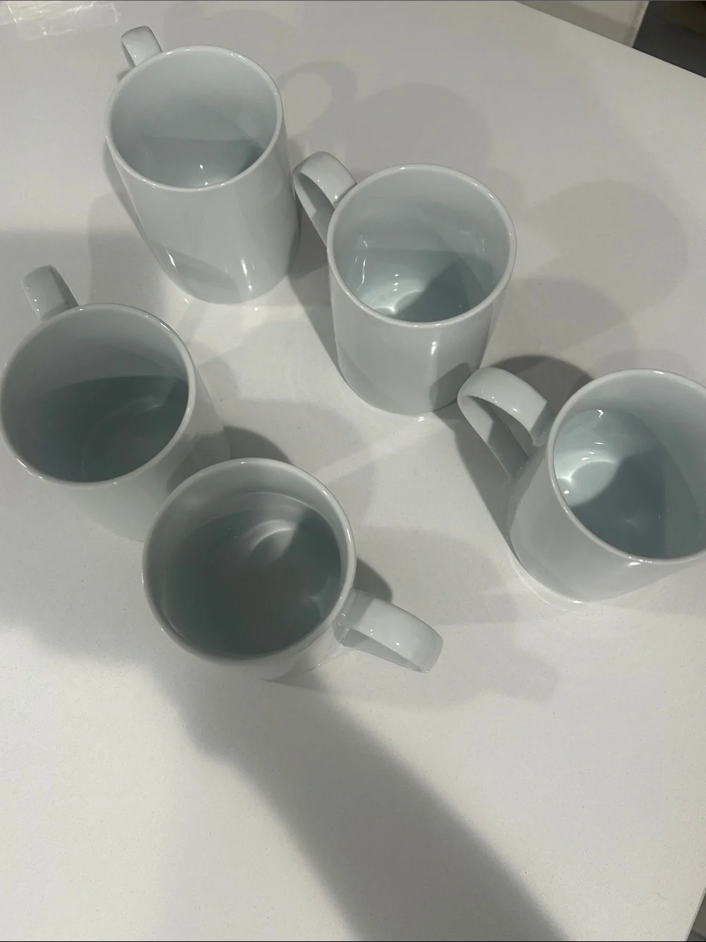 Williams Sonoma Open Kitchen White Ceramic Coffee Mugs - Set of 5
